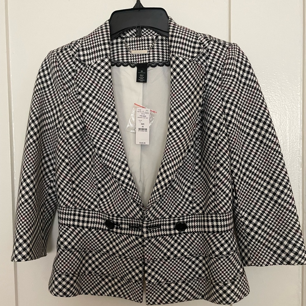 White House Black Market Houndstooth Blazer